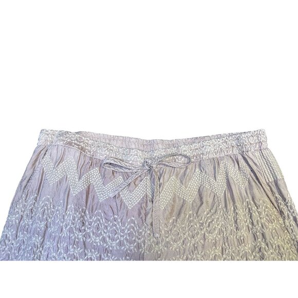 Johnny Was Embroidered Pink Pants w/ Elastic Waist - Picture 3 of 7